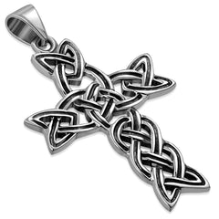 Irish Gaelic Celtic Knot Cross 925 Sterling Silver Pendant