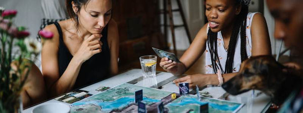 Friends playing boardgames