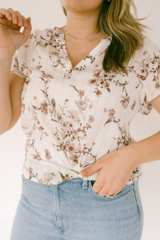 White Blouse with Floral Print