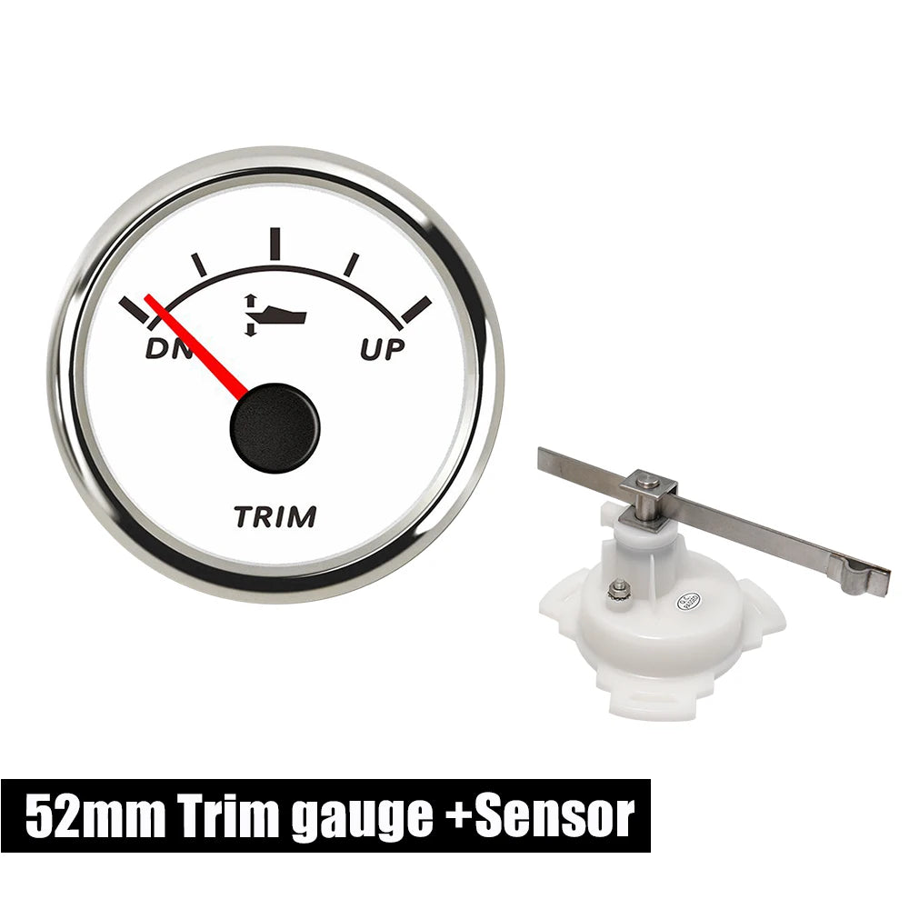 12V/24V Stainless Steel Bezel UP-DN Right Side Trim Meter Boat Trim Gauge  with Red Backlight Car Accessories