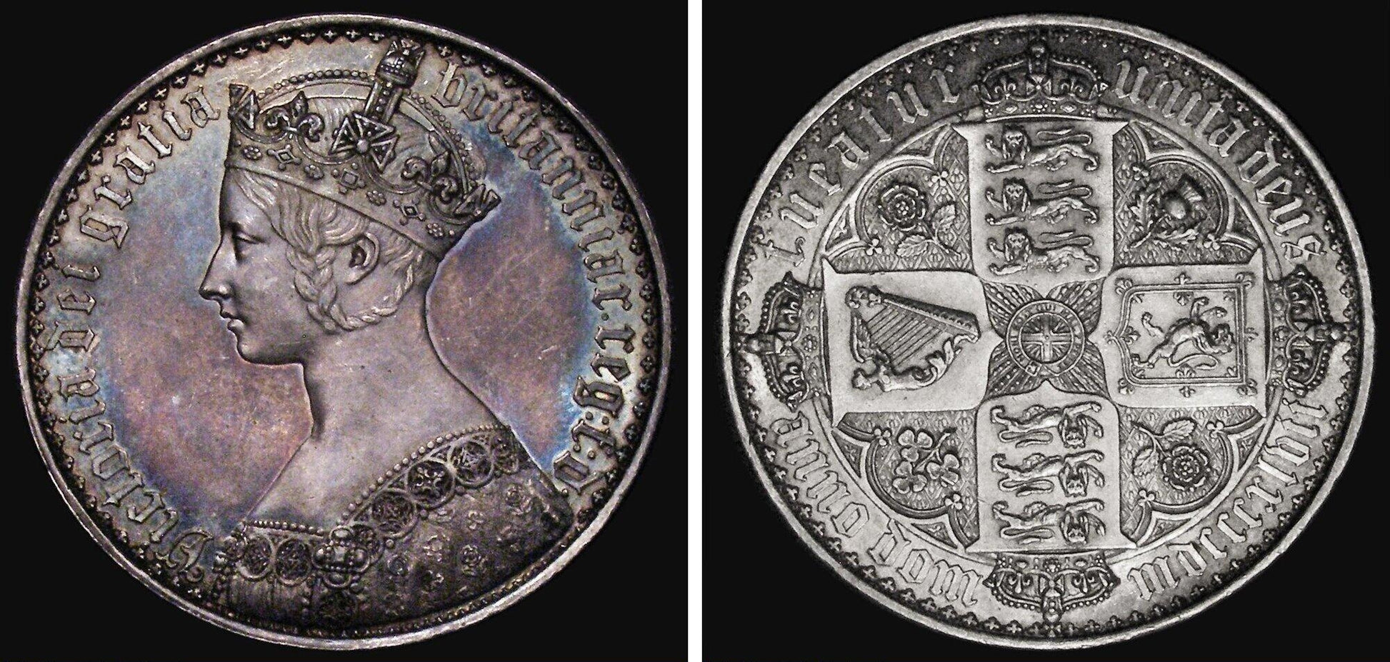 1847年 1853年 ゴシッククラウン銀貨 ヴィクトリア女王 模倣品 ...