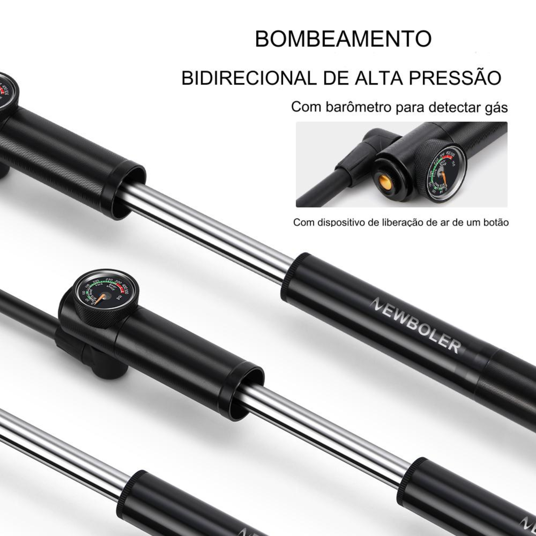 Bomba de pneu para bicicleta, Bomba de Ar Portátil para Bicicleta NEWBOLER 500psi, Bomba de Pneu, Bomba para Pneu, Bomba de Ar Portátil