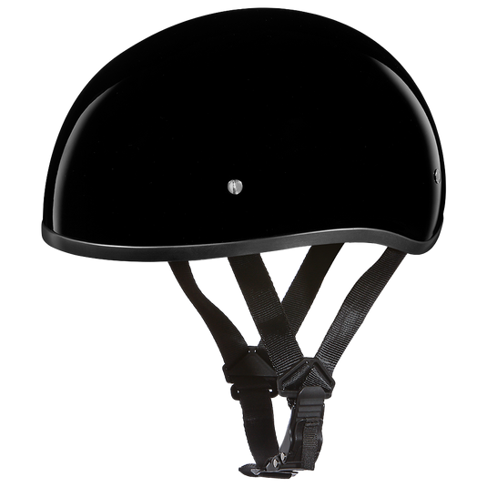 D.O.T. Daytona Skull Cap Jr.- Hi-Gloss Black – Daytona Helmets