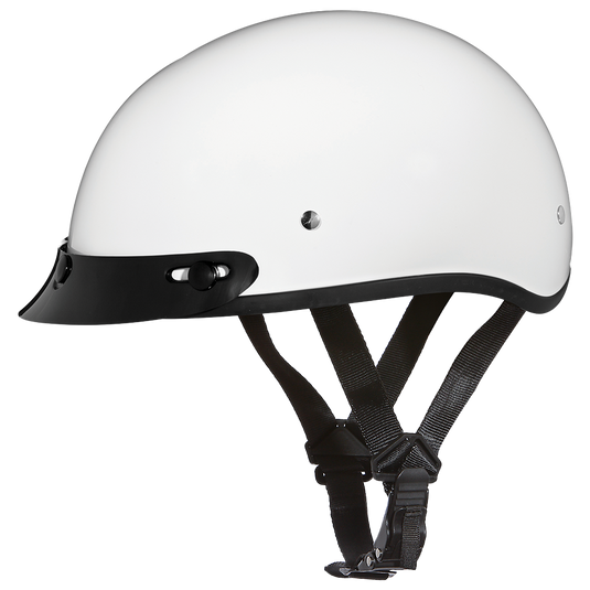 DOT Pearl White Motorcycle Half Helmet with Visor