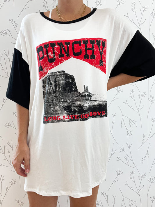 "Punchy's" Color Block Printed Top