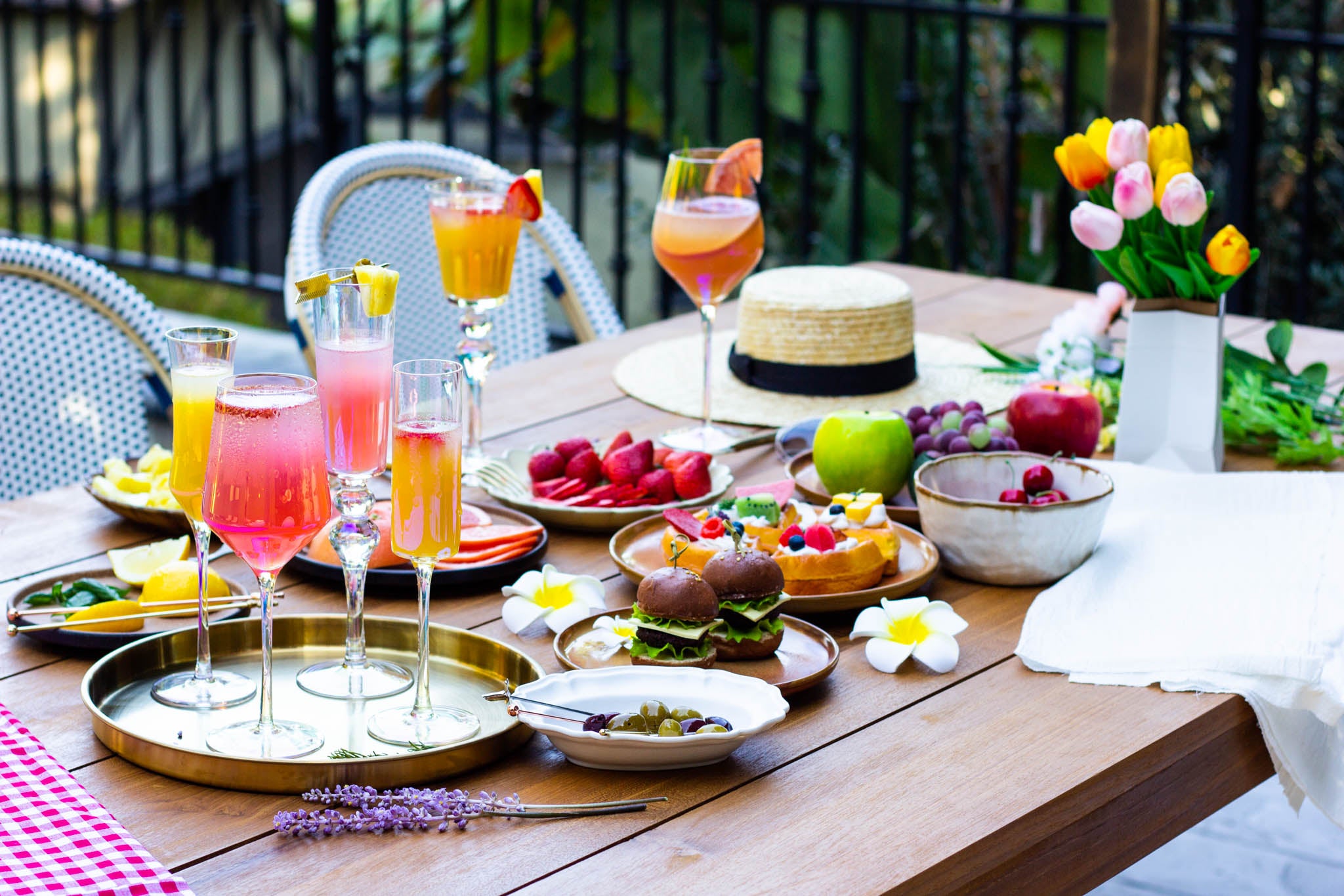 Backyard party table setting