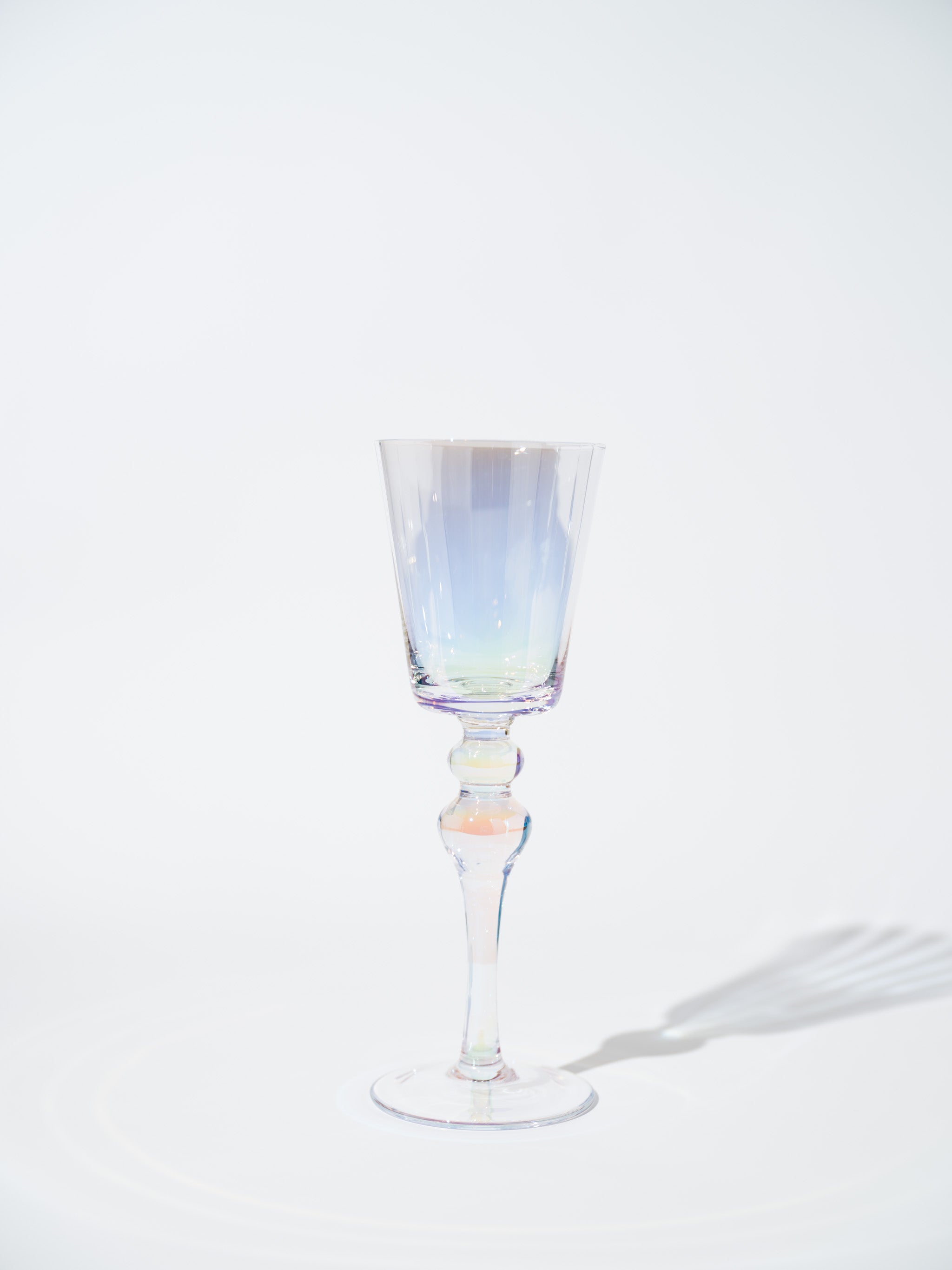 Slanted Wine Glasses - A Whimsical Iridescent Journey