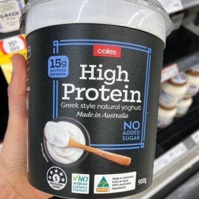 Coles High Protein Yoghurt - Front of pack