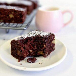 Low carb Chocolate brownie on plate