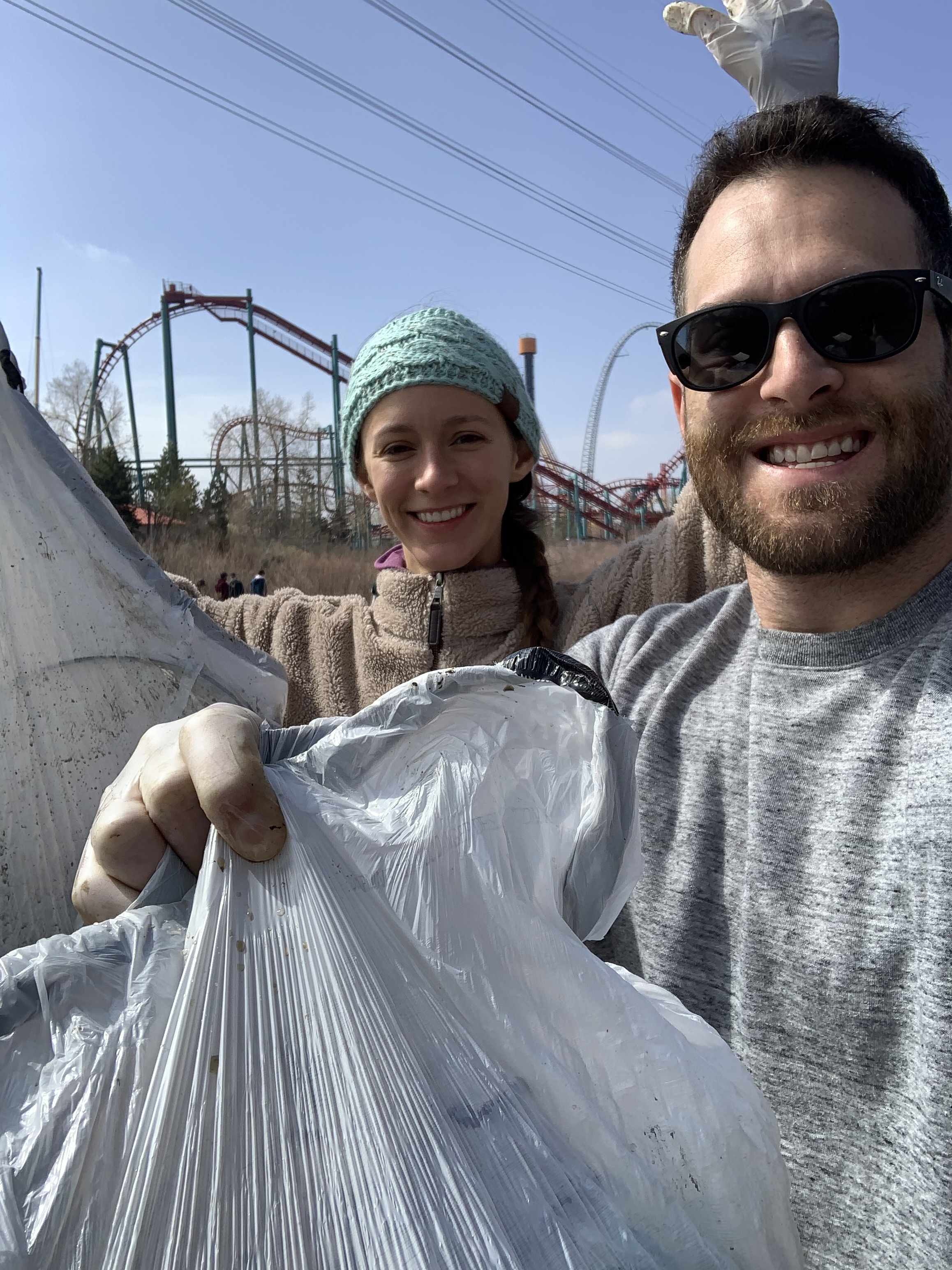 Colin and Madison doing a Platte River cleanup