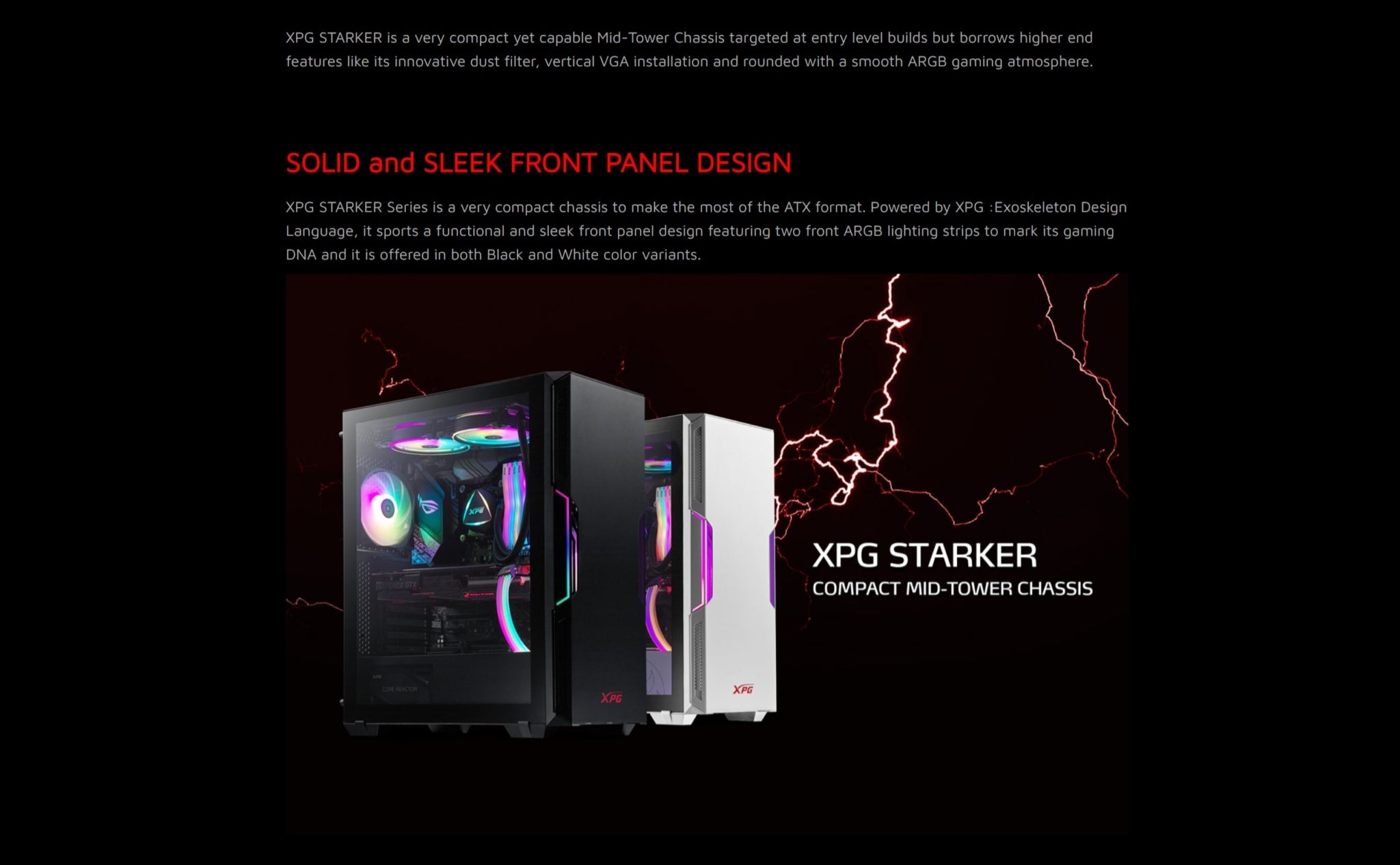 XPG STARKER Mid Tower Black Gaming Casing