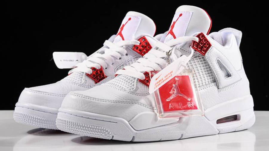 air jordan 4 retro white metallic red