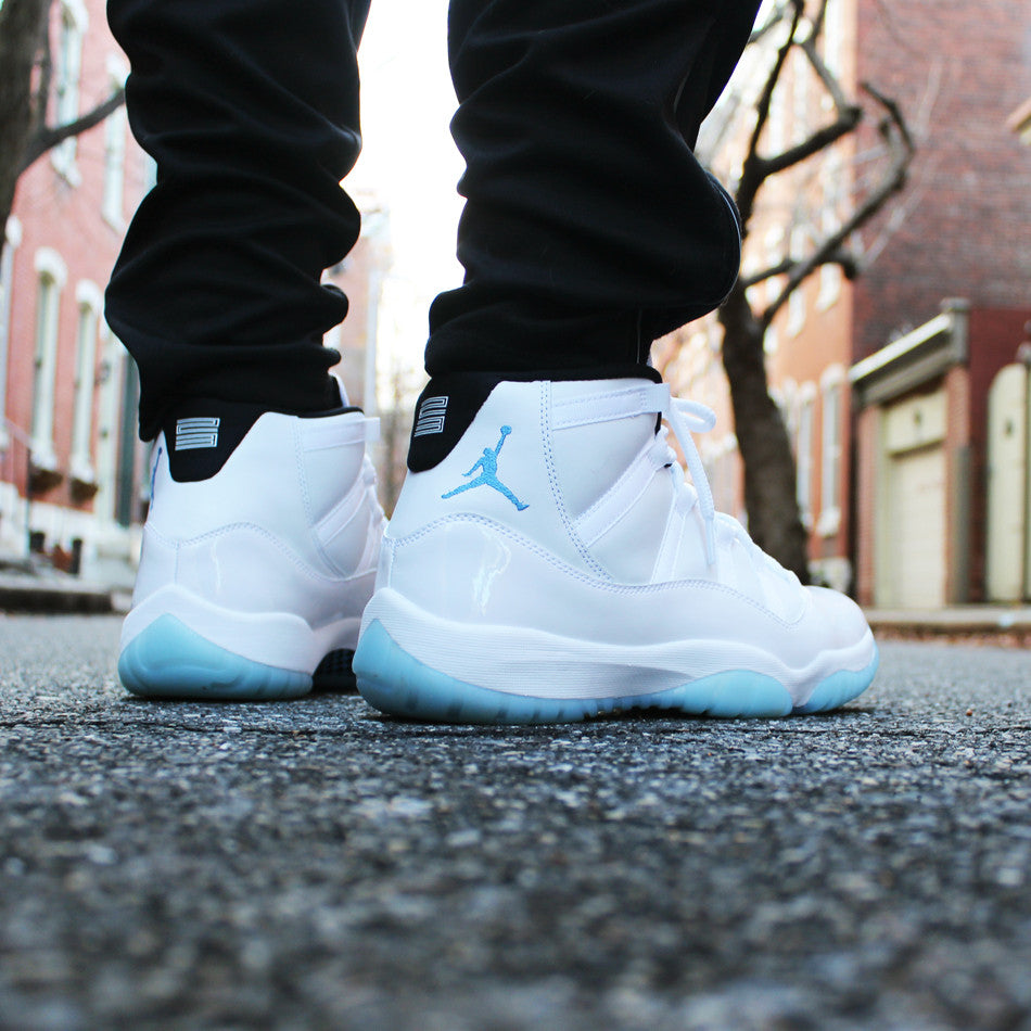 jordan 11 legend blue on feet