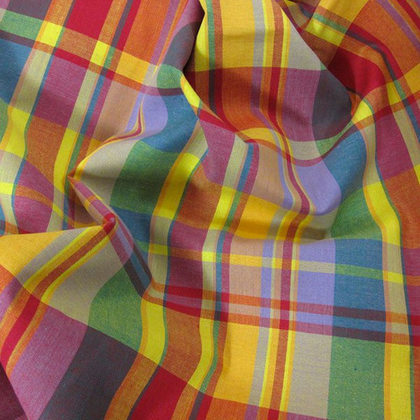 Tissu Coton Madras Multicolore - Tissus et Nappes Westeel