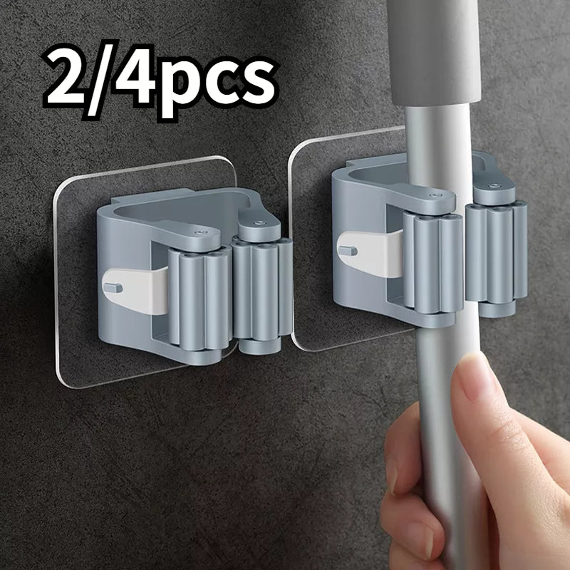 Durable and Space-Saving Wall-Mounted Mop and Broom Holder – Waterproof, High Bearing Capacity Cleaning Tool Organizer for Home & Kitchen
