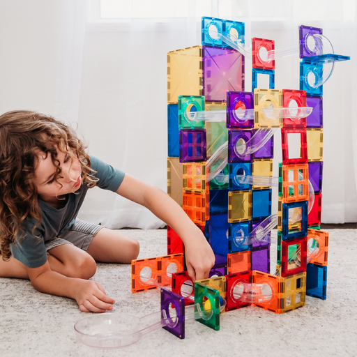 Blocs de construction magnétiques Connetix Tiles 50 Piece Rainbow Transport  Pack