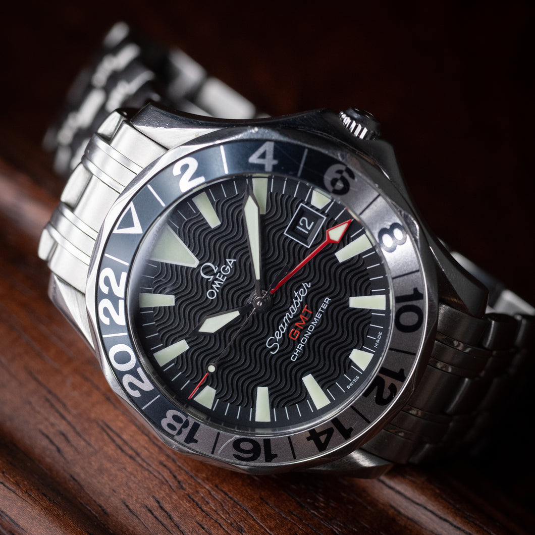 オメガ シーマスターGMT 1999年製 ギャラ、タグ付き シーマスター50周年記念モデル