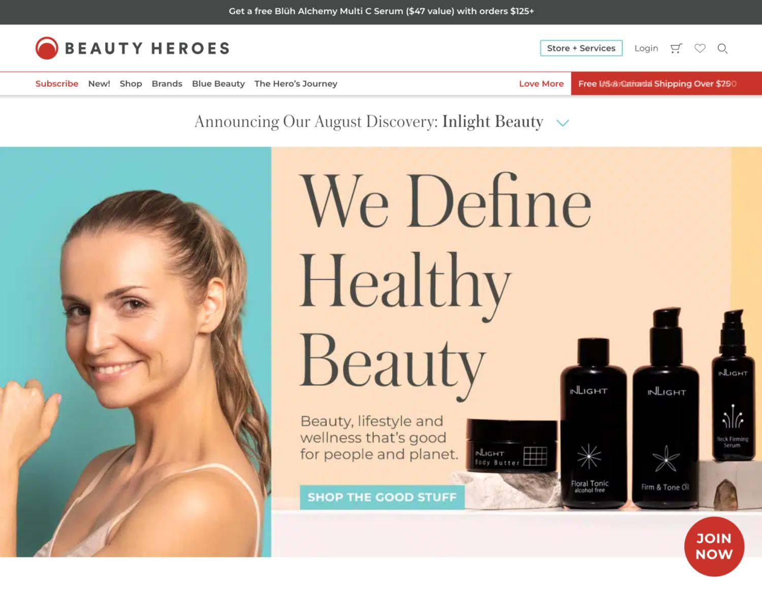 Zrzut ekranu strony głównej Beauty Heroes