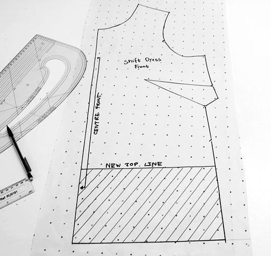 Sew Over It Ultimate Shift Dress pattern hack - DIY button back cropped blouse