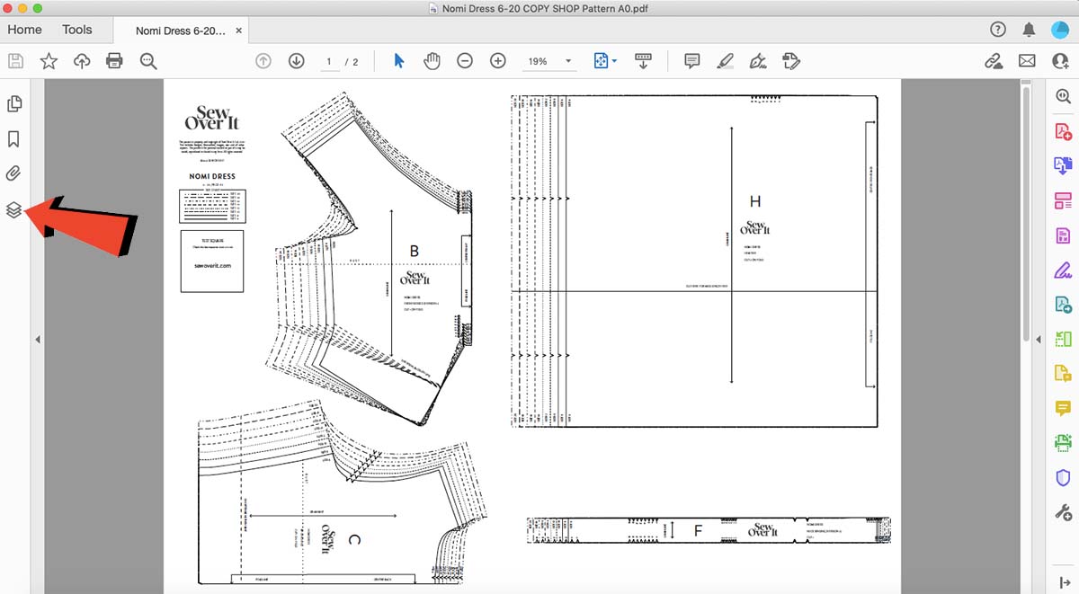 How to print a PDF pattern only in your size – Sew Over It