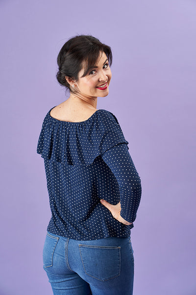 Lucia Top Sewing Pattern by Sew Over It :: super on-trend jersey top