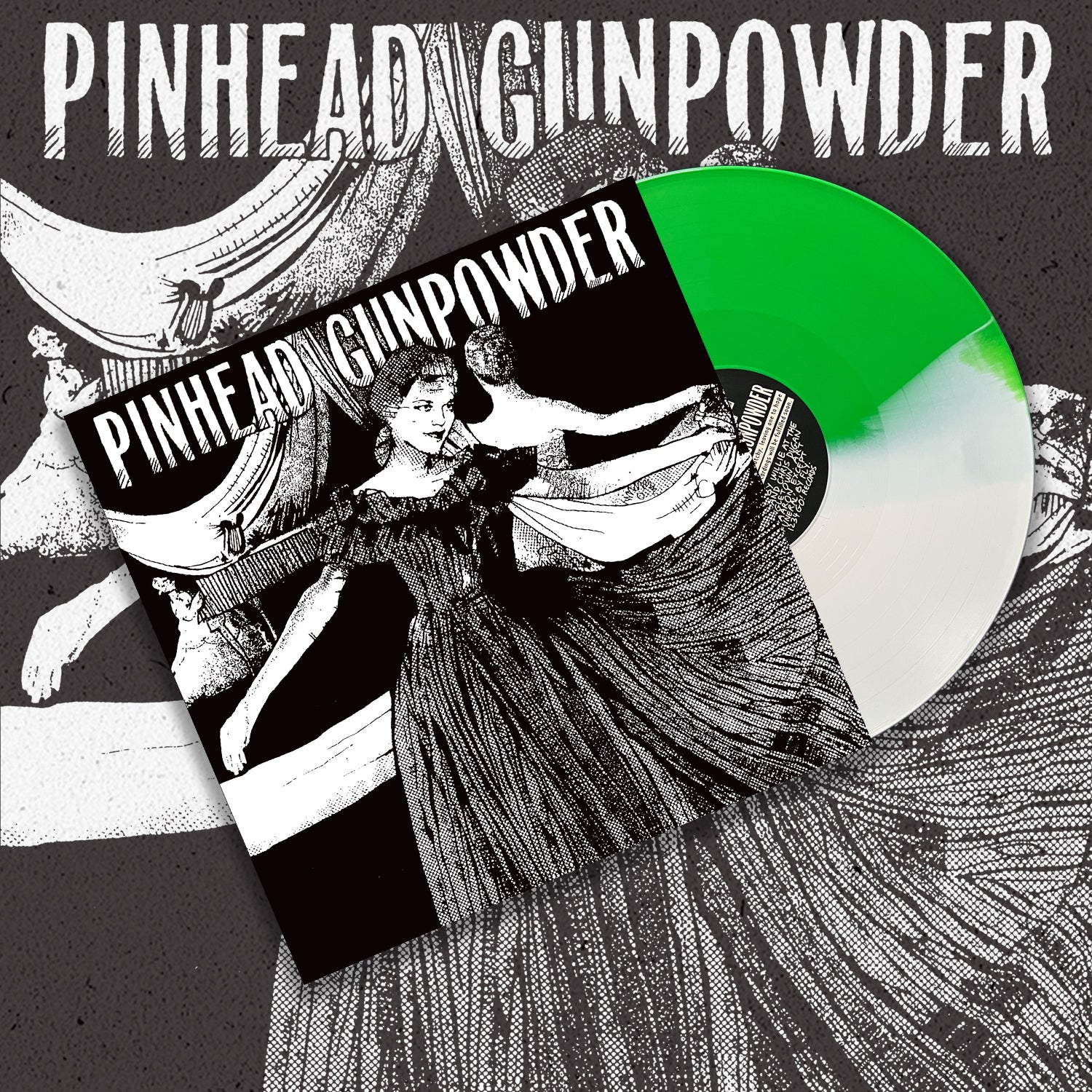 Pinhead Gunpowder "Compulsive Disclosure" LP (Green & White Split Vinyl w/ BONUS TRACKS) - 1-2 product image