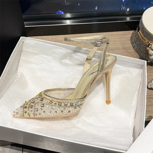 Summer New High Heel Shoes Women's Thin Heel Water Diamond Sandals Wedding Shoes Sexy Fashion Style Sandals - Global Sales & Service Ecommerce