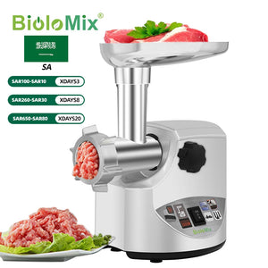 BioloMix Heavy Duty 3000W Max Powerful Electric Meat Grinder Home Sausage Stuffer Meat Mincer Food Processor - Global Sales & Service Ecommerce