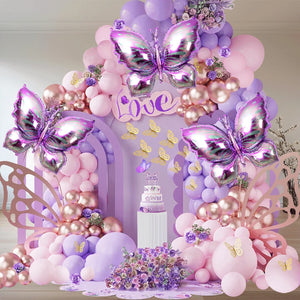 166Pc Butterfly Balloon Set Garland Arch Purple Butterfly Girl Birthday Party Supplies Macar Pink Baby Shower Wedding Decoration - Global Sales & Service Ecommerce
