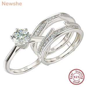 Newshe 2 Pcs Wedding Ring Set 925 Sterling Silver Jewelry - Global Sales & Service Ecommerce