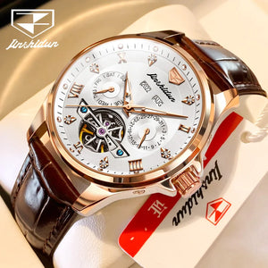 JSDUN Luxury Men's Watches Top Brand Automatic Mechanical Wrist Watch for Man Waterproof Leather Strap Luminous Business Dress - Global Sales & Service Ecommerce