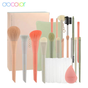 Docolor Makeup Brushes 17pcs Makeup Brush Set Synthetic Foundation Brush Powder Contour Eyeshadow Liner Blending Highlight Tool - Global Sales & Service Ecommerce