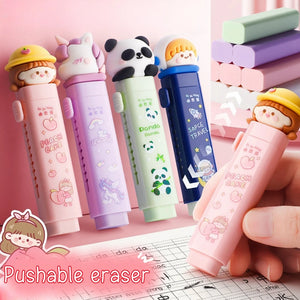 1pc Kawaii Push-pull Design Cartoon dolls  Portable Rubber Eraser Cute Erasers for School Office Supplies Japanese Stationery - Global Sales & Service Ecommerce