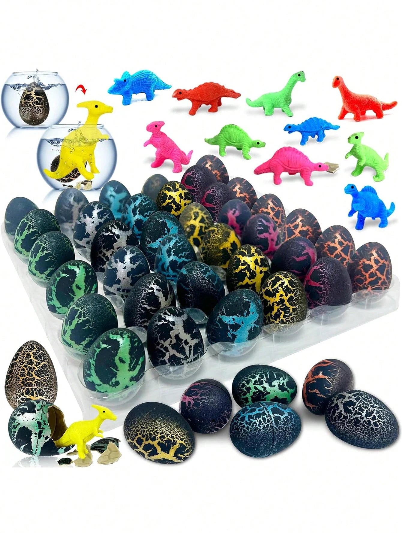 20 Pcs/60 Pcs- Hatchlings Dinosaur Eggs, Dinosaur Party Favors, Birthday Favors, Gift Bags, Bulk Pinata Stuffing for Adults Only