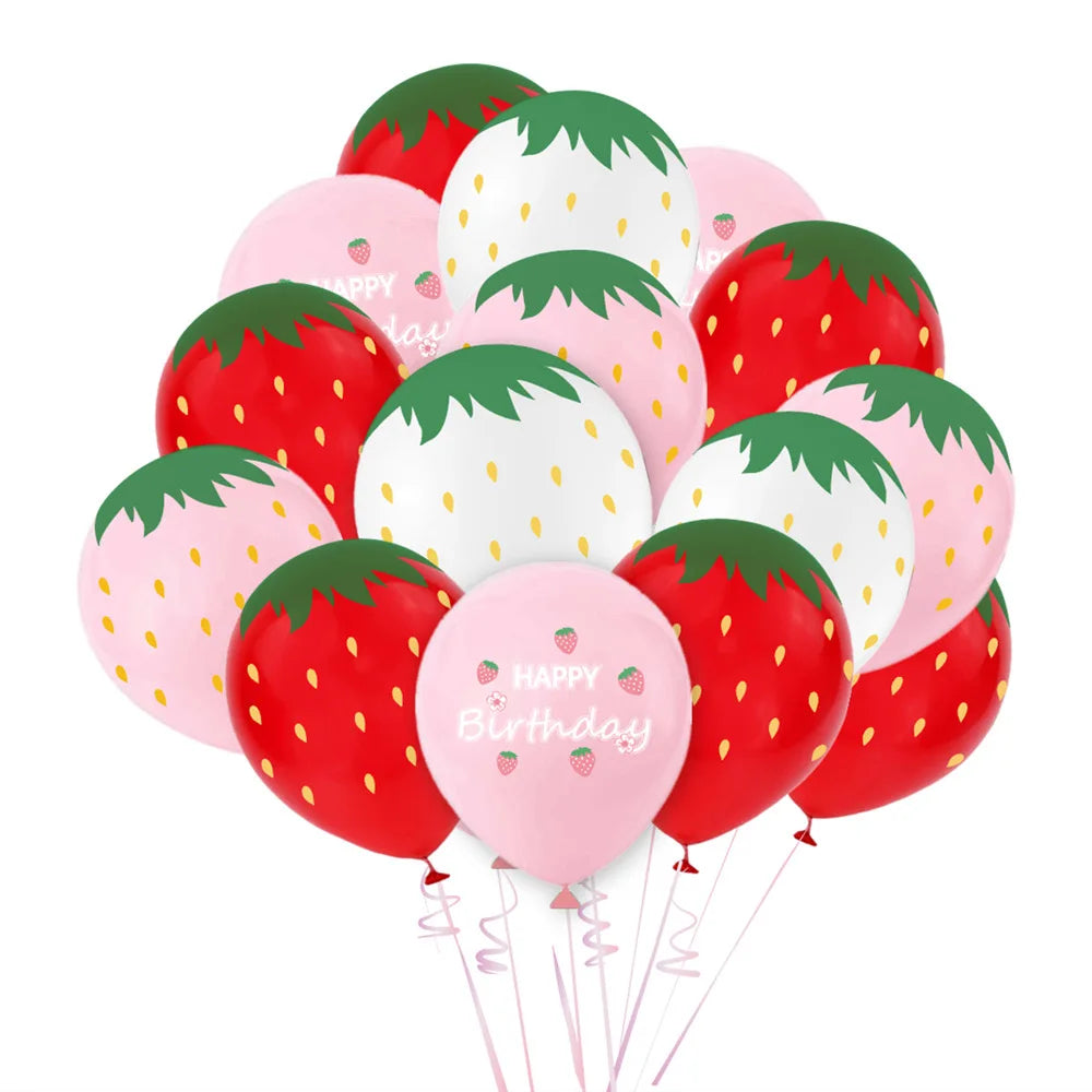 12 Inch Strawberry Theme Latex Balloon Hawaiian Party Decoration