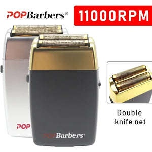 11000 RPM POP Barbers P620 Professional Electric Men's Beard Trimmer Double Foil Shaver Electric Shaver USB Hair Cutting Machine - Global Sales & Service Ecommerce