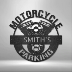 Motorcycle metal wall art sign