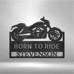 Motorcycle metal wall art sign