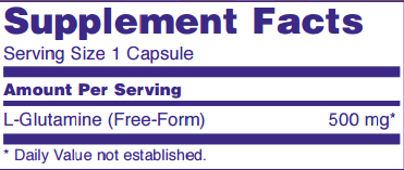 Supplement Facts for NOW Foods L-Glutamine Capsules