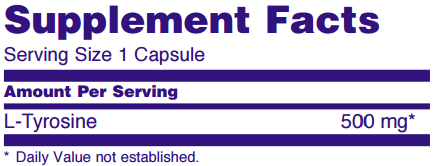 NOW Foods L-Tyrosine Supplement Facts