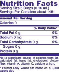 Nutrition facts for NOW Better Stevia Glycerite natural sweetener