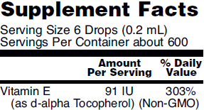 Supplement fact table for NOW E Liquid