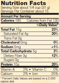 Nutrition facts for NOW Real Food Raw, Unsalted Pumpkin Seeds