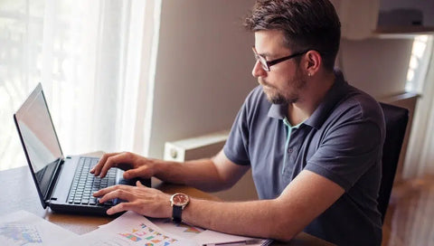 A man using laptop