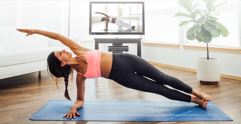 A woman doing yoga