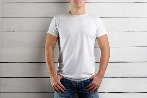 man wearing white tee