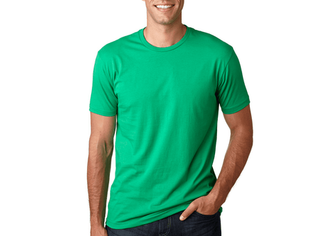 man wearing green tee