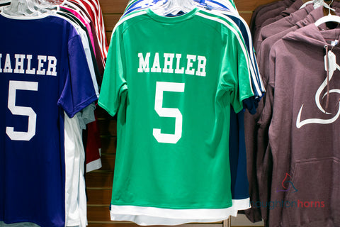 A soccer jersey with 'Mahler 5' on the back