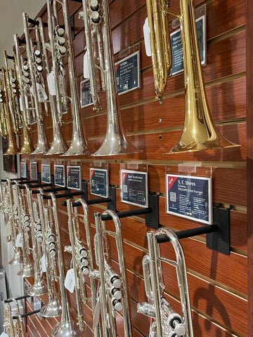 Houghton Horns has many trumpets in stock