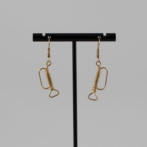 Gold wire trumpet earrings